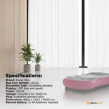 Social Hike Vibration Plate Exercise Platform - Vibrating Workout Machine Pink