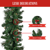 Christabelle 3.05m Christmas Garland with Berries Pine Tree Decoration Ornament