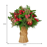 Christabelle 33cm Christmas Bouquet Pre-Decorated Holiday Floral Arrangement with Berries, Baubles & Pine Cones Festive Tabletop Centrepiece Decoration