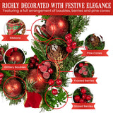 Christabelle 1.85m Christmas Garland with Red Berries Pine Cones Baubles Bows Tree Decoration Ornament
