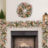 Christabelle Premium 100cm Christmas Garland Jewelled Baubles & Berries Tree Decoration Ornament Pink Silver Gold