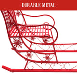 Christabelle Christmas Sleigh With Red Finish - Metal 150cm