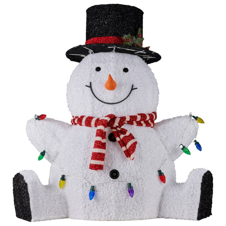 Christabelle 82cm Sitting Snowman Christmas Display with Lights