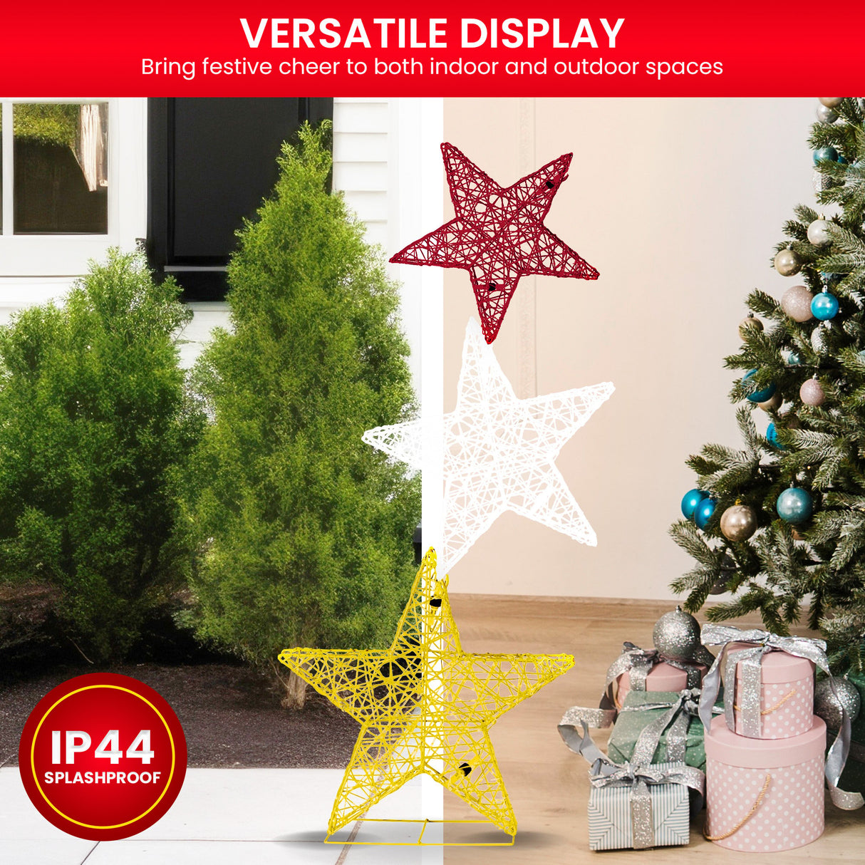 Christabelle 120cm Triple Star Christmas Display with Lights