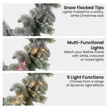 Christabelle 2.7m Christmas Garland Snowy with LED Lights Stamford Spruce Tree Decoration Ornament