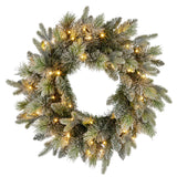 Christabelle 61cm Christmas Wreath Snowy Stamford Spruce with Coloured LED Lights Front Door Decoration Ornament