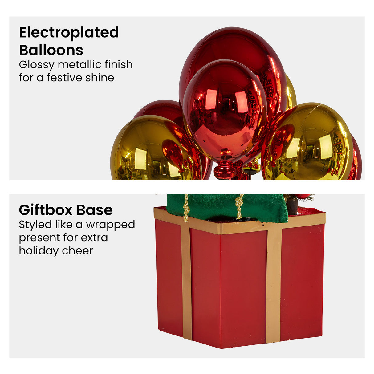 Christabelle 60cm LED Christmas Santa Claus with Balloons & Lights Ornament Decoration