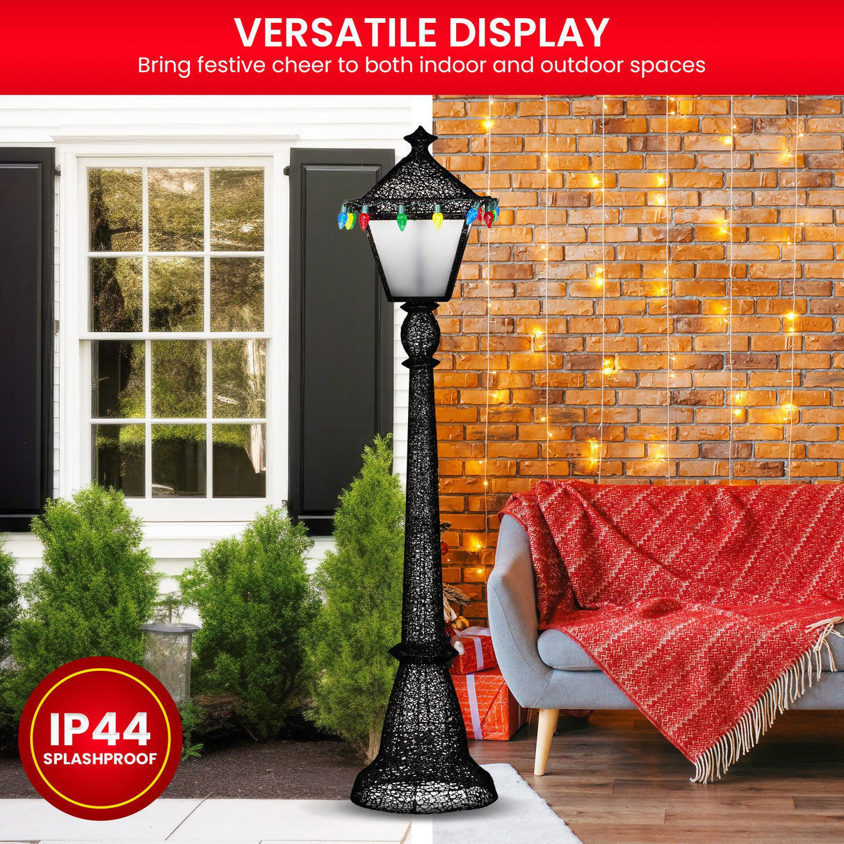 Christabelle Christmas Lamp Post Display 183cm With Lights