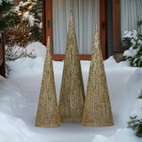 Christabelle 3pc Christmas Tree Indoor Outdoor Display Decoration LED Lights Front Yard Lawn Statue Ornament