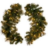 Christabelle 1.22m Split 2pc Christmas Wreath with LED Lights Pine Dual Front Doors Decoration Ornament