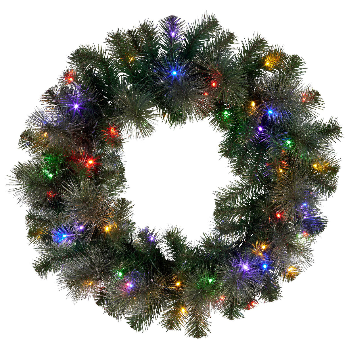 Christabelle 61cm Christmas Wreath with LED Lights Glittery Gold Pine re-Lit Front Door Decoration Ornament