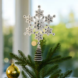 Christabelle Snowflake Christmas Tree Topper Beaded Decoration Ornament Xmas