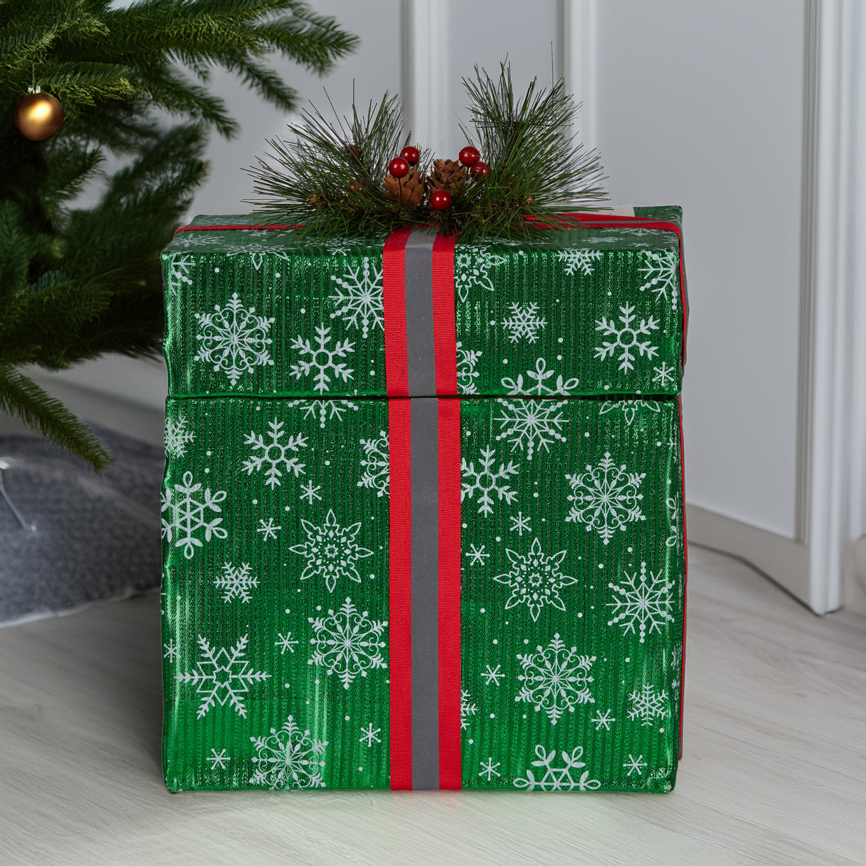 Christabelle Animated Elf Gift Box Led Lights Christmas Tree Decoration Ornament