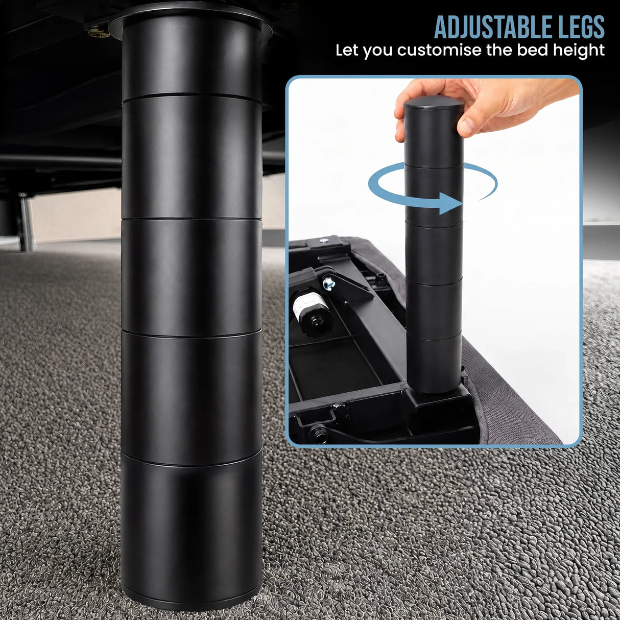 Therapedic Kinetic Advance Adjustable King Single Bed Base with Head Tilt