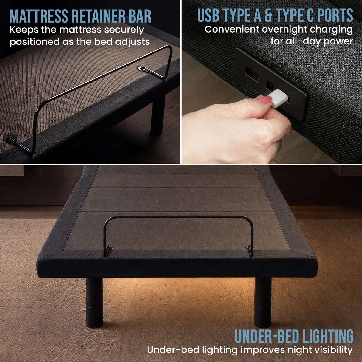 Therapedic Kinetic Advance Adjustable Long Single Bed Base with Head Tilt