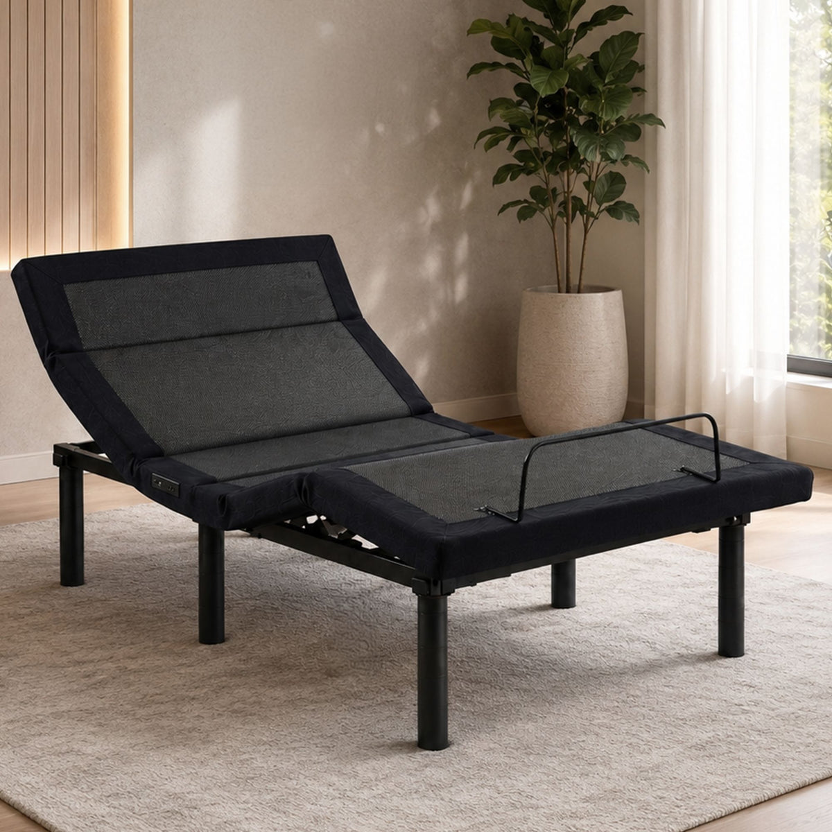 Therapedic Advance Long Single Adjustable Bed Frame Base with Head Tilt, Massage, USB & Wireless Remote