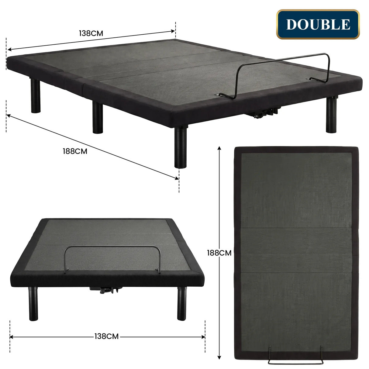 Therapedic Motion Adjustable Double Bed Base with Wireless Remote