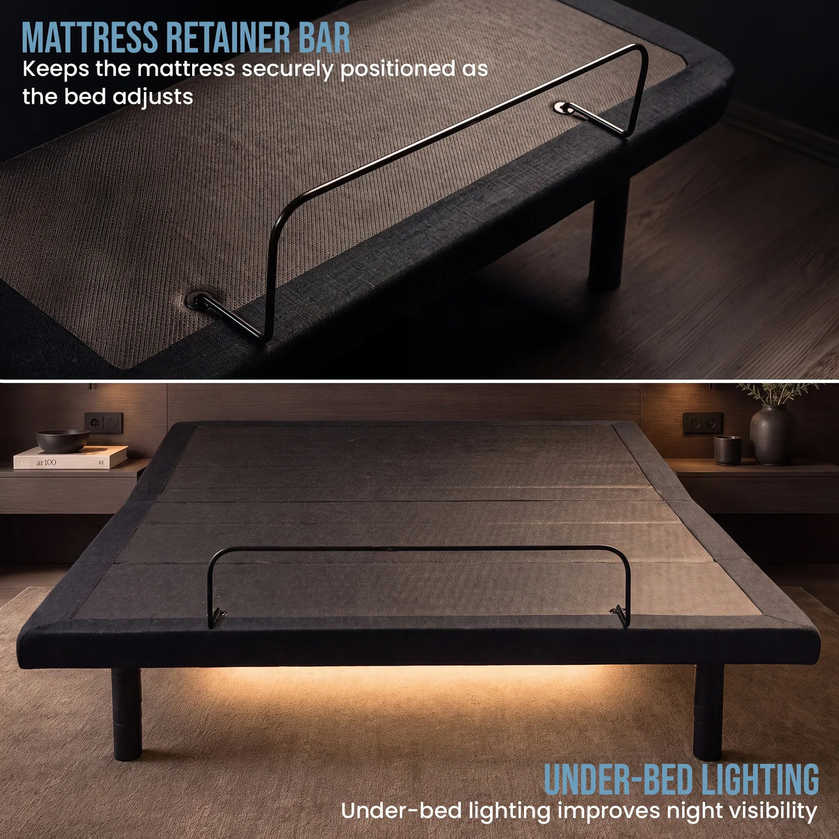 Therapedic Motion Adjustable Double Bed Base with Wireless Remote