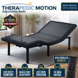 Therapedic Motion King Single Adjustable Bed Base Electric Motorised Frame with Wireless Remote & Preset