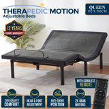 Therapedic Motion Adjustable Queen Bed Base with Wireless Remote