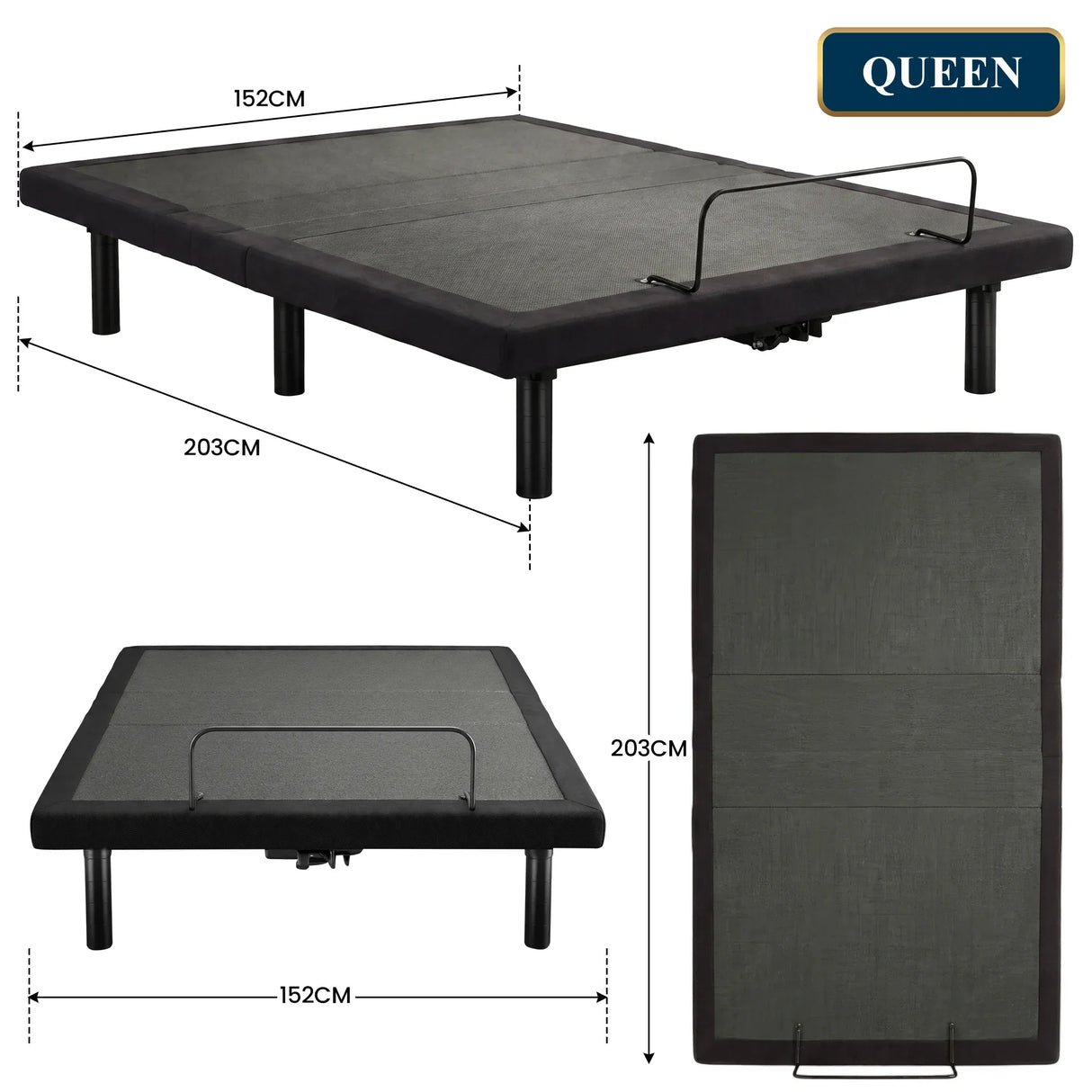 Therapedic Motion Adjustable Queen Bed Base with Wireless Remote