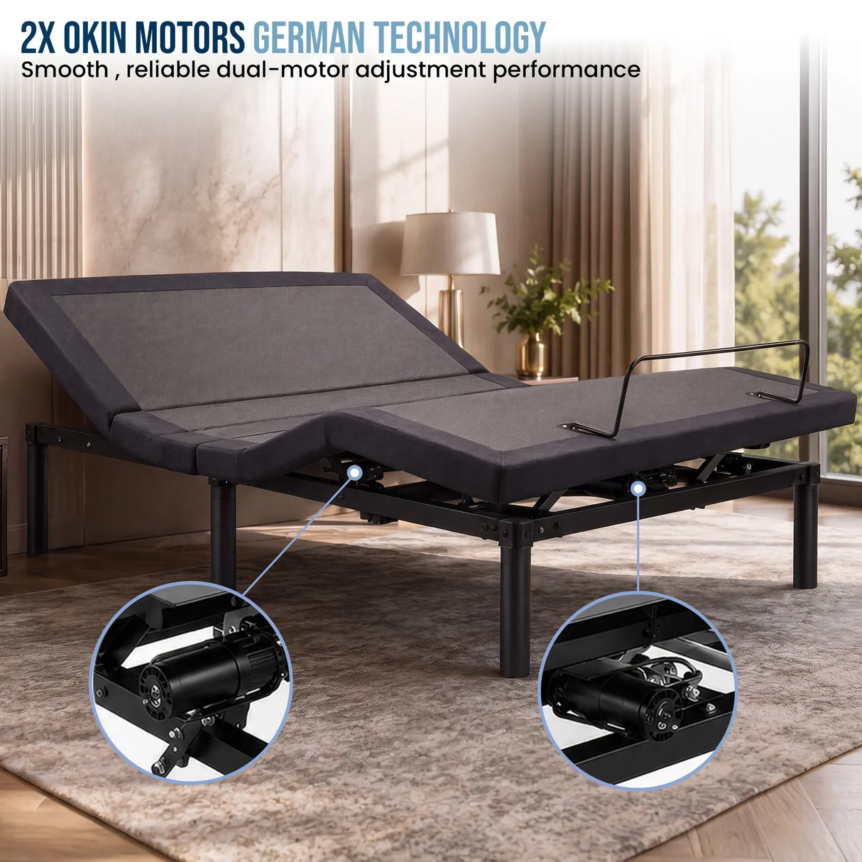 Therapedic Motion Adjustable Queen Bed Base with Wireless Remote