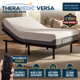 Therapedic Versa Adjustable King Single Bed Base with Massage Function