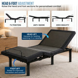 Therapedic Versa Adjustable King Single Bed Base with Massage Function