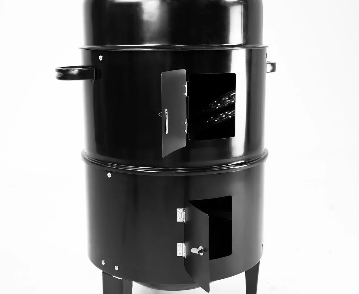 Wallaroo 3-in-1 Charcoal BBQ Smoker Portable Outdoor Barbecue Grill Meat Cooker & Roaster for Backyard Camping
