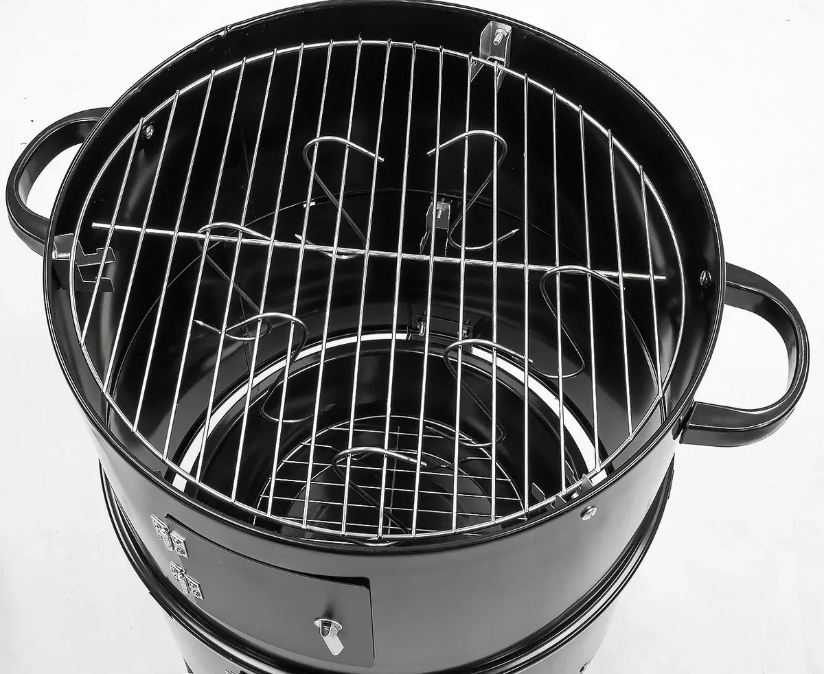 Wallaroo 3-in-1 Charcoal BBQ Smoker Portable Outdoor Barbecue Grill Meat Cooker & Roaster for Backyard Camping
