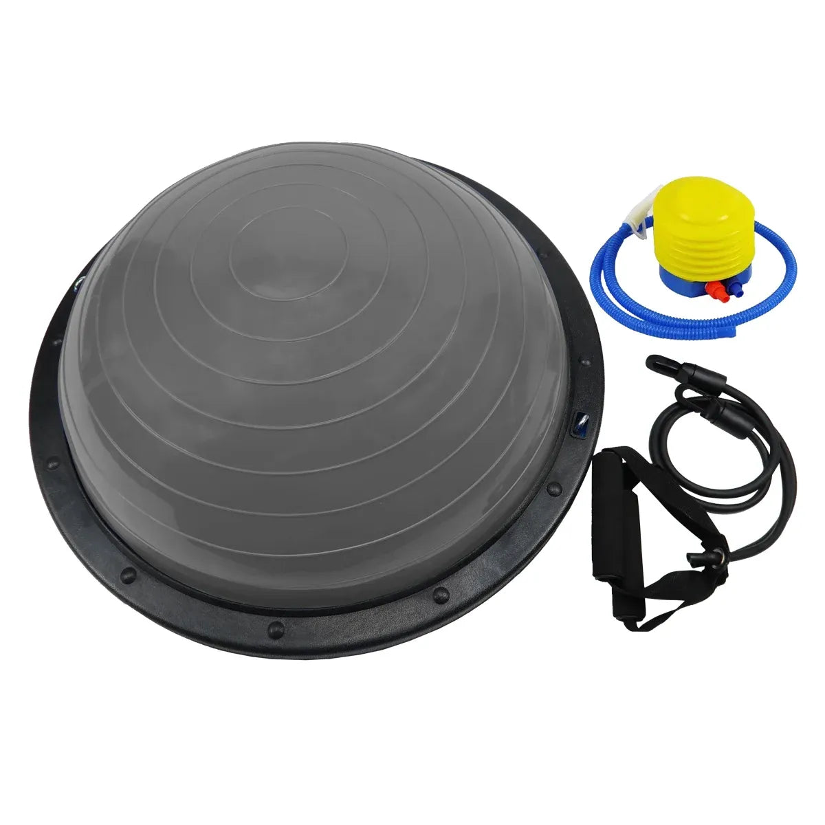 Powertrain 58cm Half Yoga Ball Balance Trainer Anti-Slip Stability Dome for Home Gym Core Fitness Workout Grey