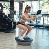 Powertrain 58cm Half Yoga Ball Balance Trainer Anti-Slip Stability Dome for Home Gym Core Fitness Workout Grey