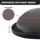 Powertrain 58cm Half Yoga Ball Balance Trainer Anti-Slip Stability Dome for Home Gym Core Fitness Workout Grey
