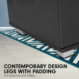 Sarantino Bedside Table Cabinet Storage Chest 2 Drawers - Black