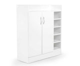 Sarantino 21 Pairs Shoe Cabinet Storage Organiser Shelf 2 Doors 80 x 30 x 90cm in White