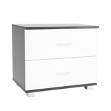 Sarantino Bedside Table Cabinet Storage Chest 2 Drawers White Black