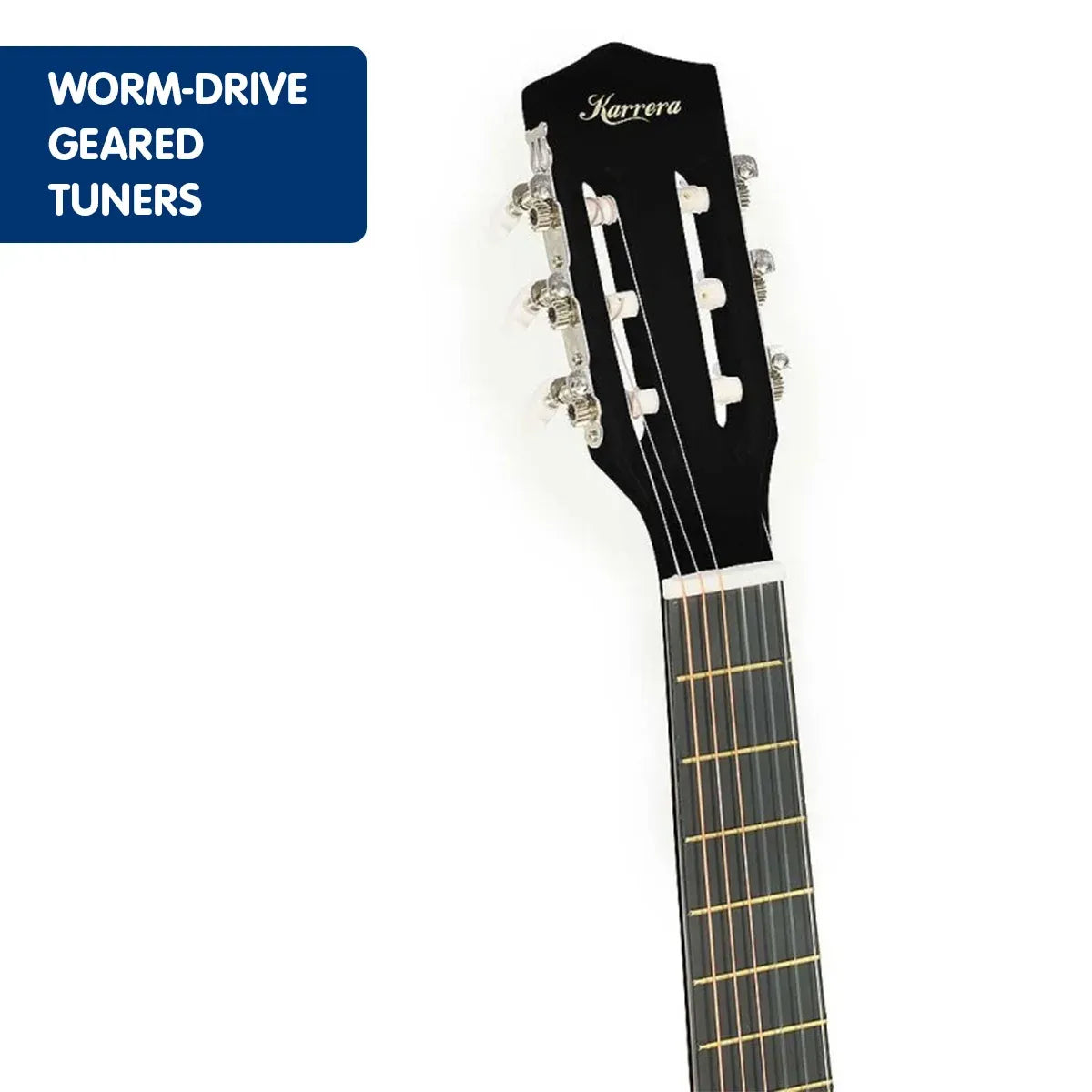 Karrera Childrens 34in Wooden Acoustic Guitar Kids - Black
