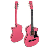 Karrera 38in Cutaway Acoustic Guitar with guitar bag - Pink
