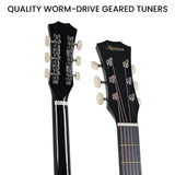 Karrera 38in Pro Cutaway Acoustic Guitar with Carry Bag - Black