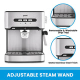 Pronti 1.6L Automatic Coffee Espresso Machine with Steam Frother