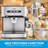 Pronti 1.6L Automatic Coffee Espresso Machine with Steam Frother