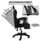 Sarantino Cueva Reclining High Back Office Gaming Chair Black Retractable Footrest Computer Seat