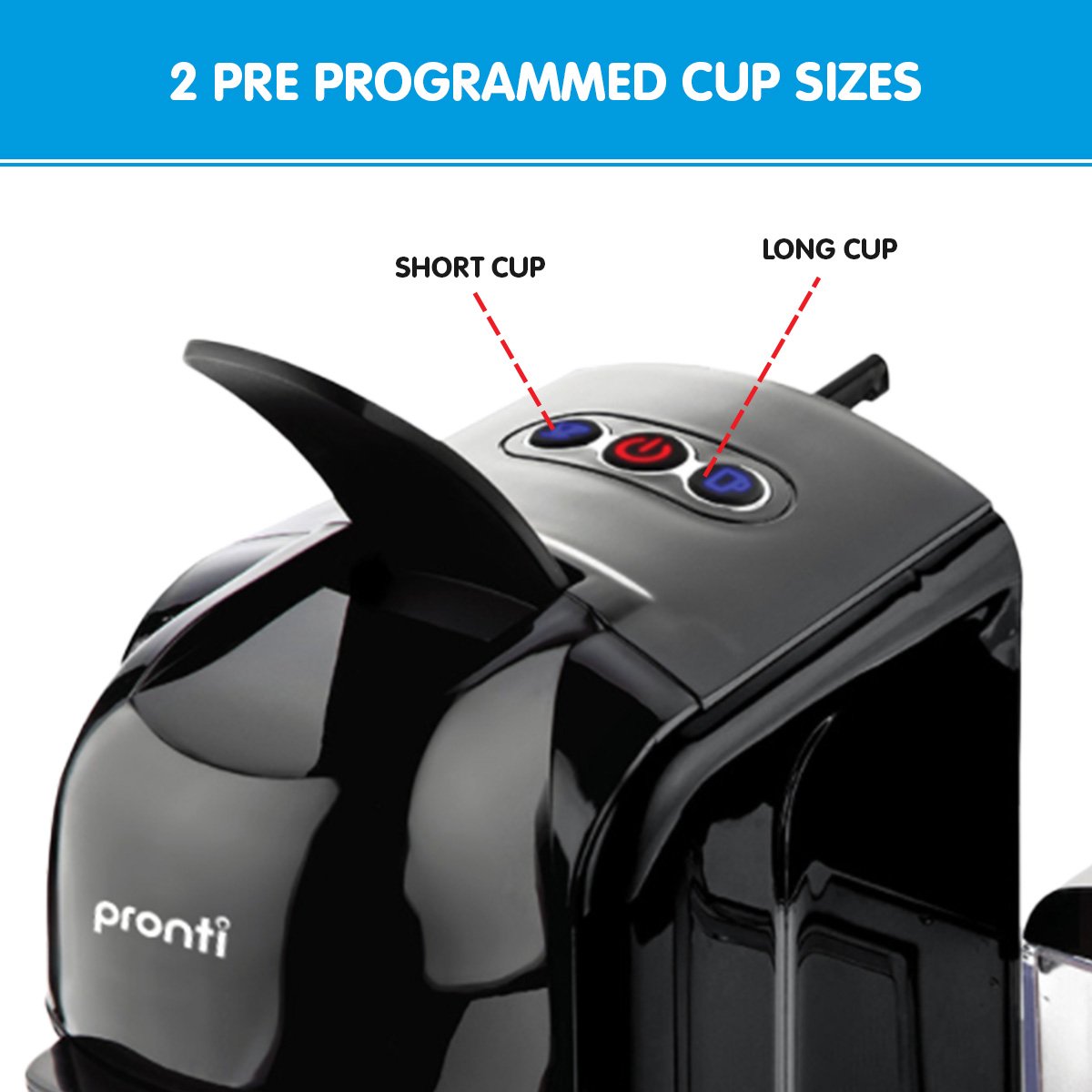 Pronti HomeMaid 3-in-1 Coffee Machine Multi-Capsule Pods and Ground Coffee Nespresso & Caffitaly Compatible CM-511HM