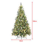 Christabelle 1.2m Pre-Lit LED Artificial Christmas Tree with Snow Tipped Needles Pine Cones Stand