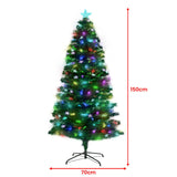 Christabelle 1.5m Pre-Lit Fibre Optic Artificial Christmas Tree with Multicolour Twinkling Star Lights