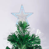 Christabelle 1.5m Pre-Lit Fibre Optic Artificial Christmas Tree with Multicolour Twinkling Star Lights