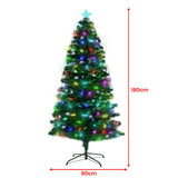 Christabelle 1.8m Pre-Lit Fibre Optic Artificial Christmas Tree with Multicolour Twinkling Star Lights