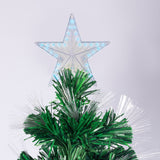 Christabelle 1.8m Pre-Lit Fibre Optic Artificial Christmas Tree with Multicolour Twinkling Star Lights