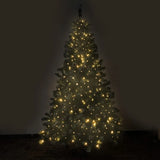 Christabelle 2.4m Pre-Lit LED Artificial Christmas Tree with Snow Tipped Needles Pine Cones Stand