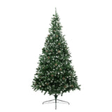 Christabelle 2.7m 9ft Pre-Lit LED Artificial Christmas Tree with Snow Tipped Needles Pine Cones Stand